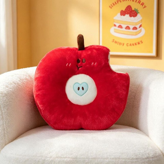 Yiran Toy Frucht-Plüschkissen Set aus Polyester in Orange und Rot, weich und flauschig, Durchmesser: 40 cm - Bild 1