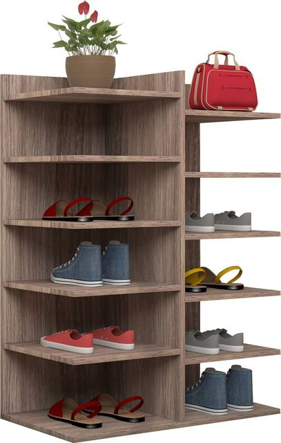 Schuhregal Enosa von VCM in Sonoma-Eiche, B/T/H: 80 x 30 x 60 cm - Bild 1