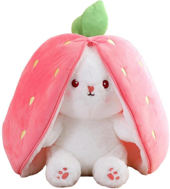 Erdbeere Kaninchen Rettich Kaninchen Plüsch Spielzeug Zipper Puppe, 1-teiliges Set, ab 0 Jahren - Bild 1