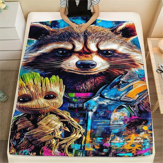 Flanellblanke mit Groot-Print in Multicolor, B/B: 150 x 200 cm - Bild 1