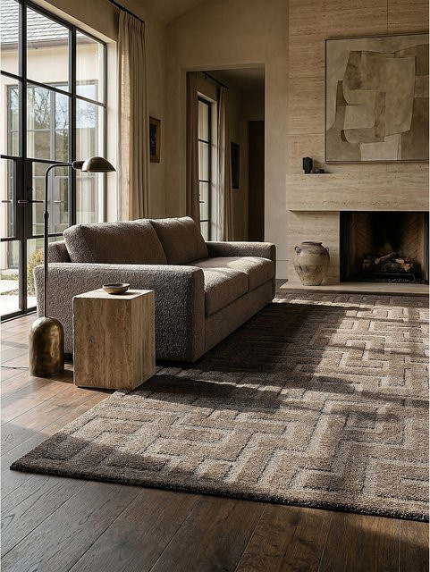 Pflegeleichter Teppich Kadima Design in Braun, B/T: 140 x 200 cm - Bild 1