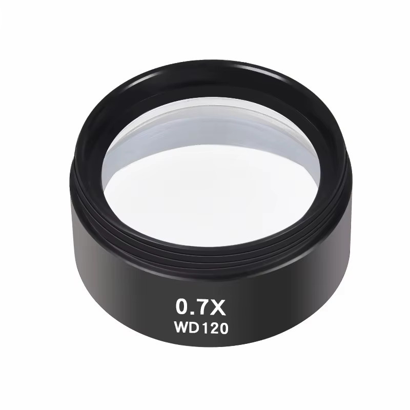 WD120 0,7X Trinokular Barlow Zoom-Objektiv für Stereo-Mikroskope in Schwarz - Bild 2