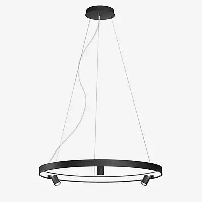 Panzeri Arena LED Pendelleuchte in Schwarz aus Metall mit Ringdesign - Bild 1