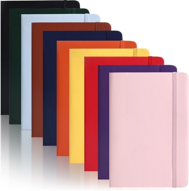 A5 Notizbuch aus lila PU-Leder mit gelbem Reispapier und Unterstreichung, 160 Seiten, 80g/m² - Bild 1