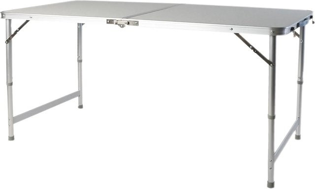 Mojawo XXL Aluminium Campingtisch Klapptisch Höhenverstellbar Silber/Weiß B: 120 cm, T: 60 cm, H: 58-70 cm - Bild 1