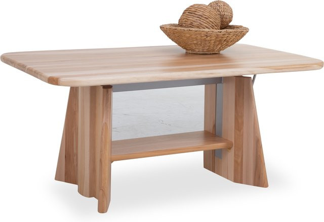 Couchtisch 1734 von HASSE aus Kernbuche Massivholz in Beige und Braun, rechteckig mit Lift-Mechanismus, B/T/H: 110 x 67 x 65 cm - Bild 1