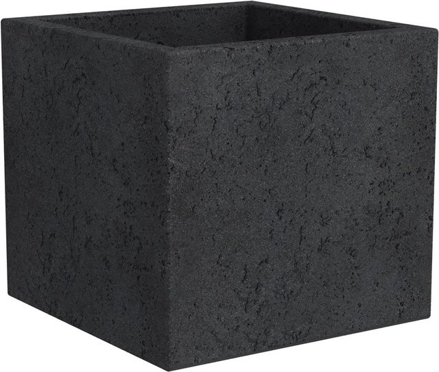 Scheurich Pflanzgefäß Blumentopf C-Cube 240 in Stony Black mit Betondekor, B/T/H: 38 x 38 x 38 cm - Bild 1