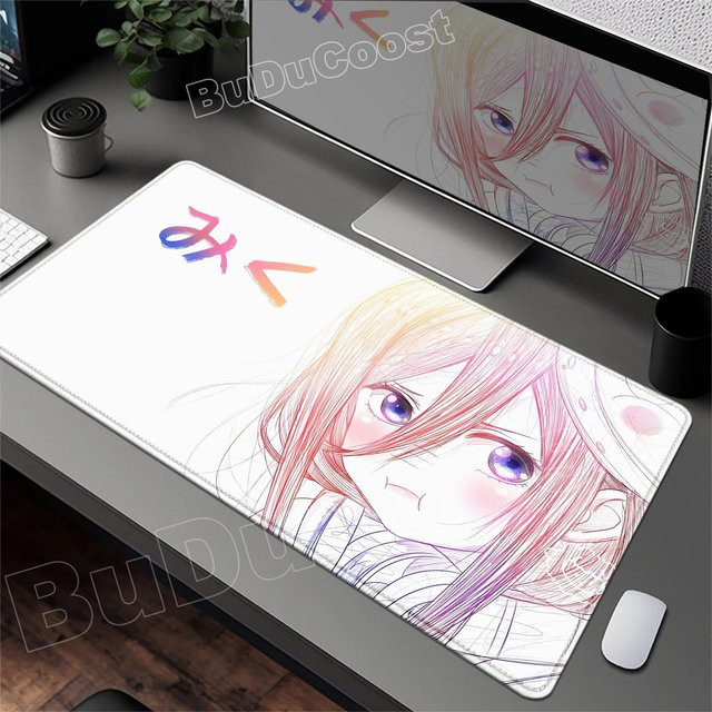 BuDuCoost Anime Mauspad Miku Nakano Art Line Drawing XXL Schreibtischunterlage - Bild 1