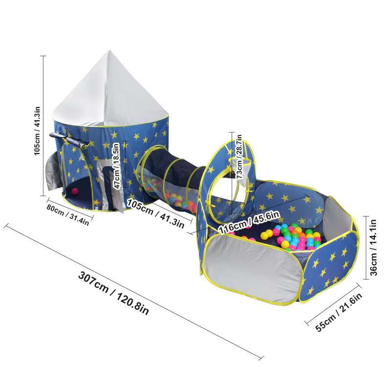RonHam Weltraum, Kinderspielzelt, Bällebad, Blau - Bild 3