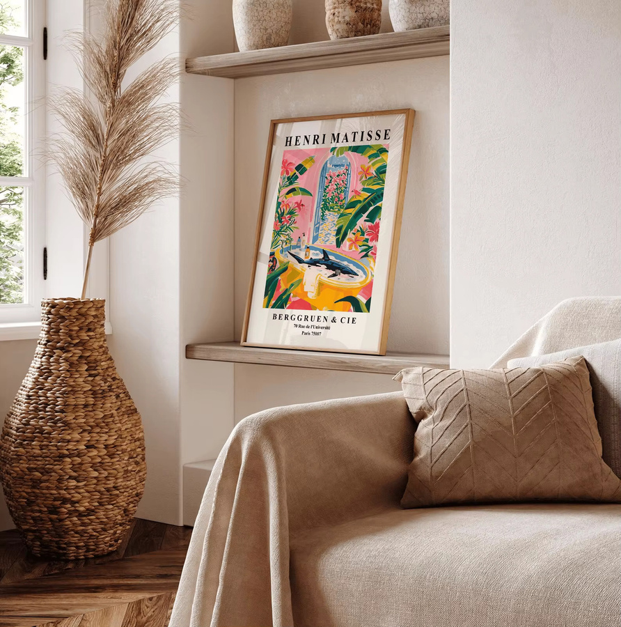 Hai in der Badewanne Kunstdruck von SHENCHEN, moderner Paper Poster in Pink und Multicolour für dein Badezimmer-Dekor - Bild 6