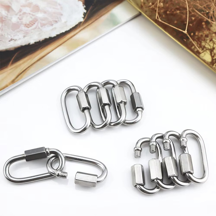 Lekefever Schnappkarabiner aus 304 Edelstahl in Silber für M4 M5 M6 M8 M10 - Bild 2