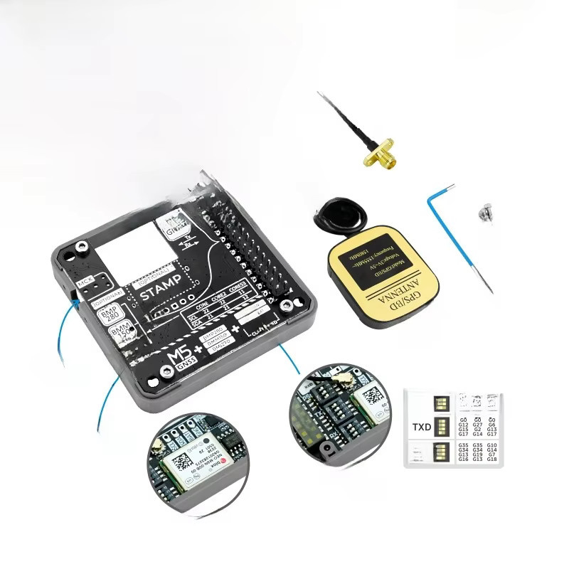 M5Stack GNSS-Modul in Schwarz mit NEO-M9N, Luftdruck-, IMU- und Magnetometersensoren (BMP280, BMI270, BMM150) - Bild 1
