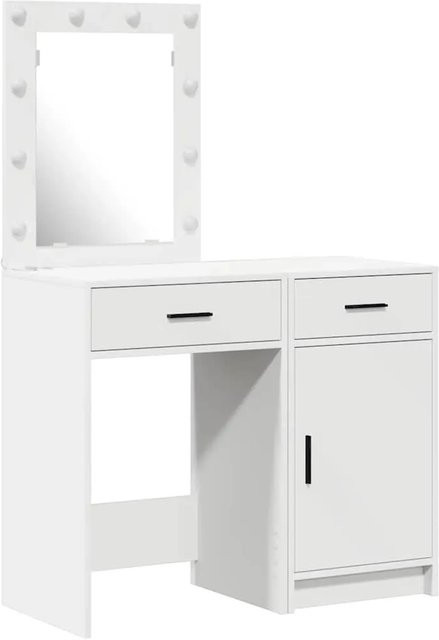 vidaXL Schminktisch mit Tür in Weiß, 2-teiliges Set aus Holzwerkstoff, B/T/H: 50 x 41 x 135 cm - Bild 1
