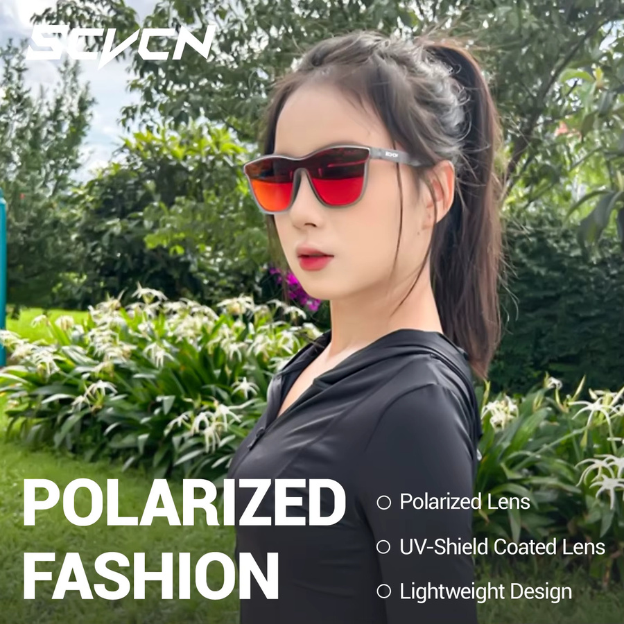 SCVCN Sonnenbrille Herren, Vollrand, Schwarz, Kunststoff, polarisiert - Bild 2