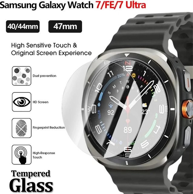 9H Glasfolie für Samsung Galaxy Watch 7 Ultra 6 5 4 Serie in Transparent - Bild 1