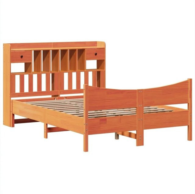 vidaXL Massivholzbett aus Kiefernholz in Braun mit Schubladen im rustikalen Design, B/T/H: 160 x 200 cm - Bild 1