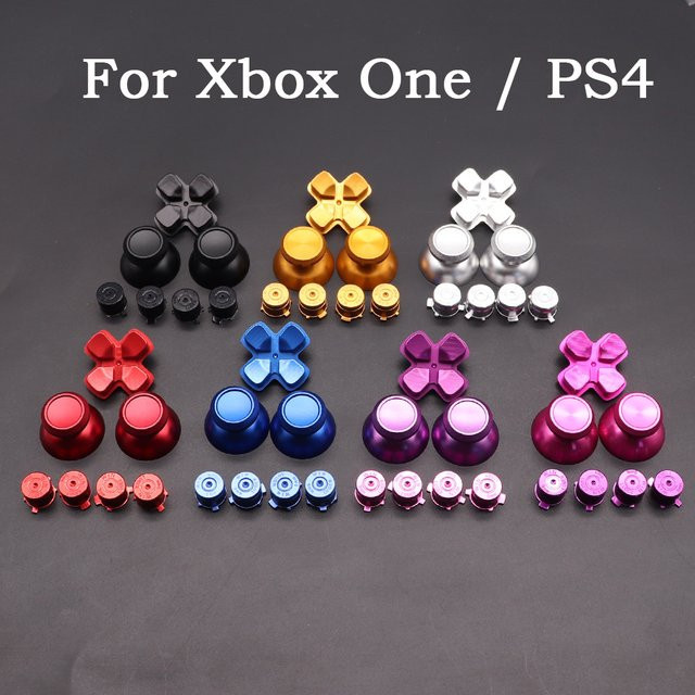 TingDong 3D Analog Joystick Thumb-Stick Grip Caps aus Aluminium für PS4 Slim, PS4 Pro und Xbox One Slim Controller, Multicolor, 1 Set - Bild 1