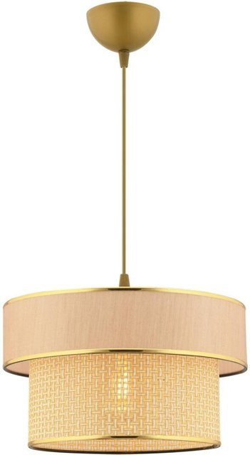 Opviq Pendelleuchte Ero Hazeran in Beige aus Baumwolle mit E27 Fassung, B/T/H: 30 x 30 x 65 cm - Bild 1