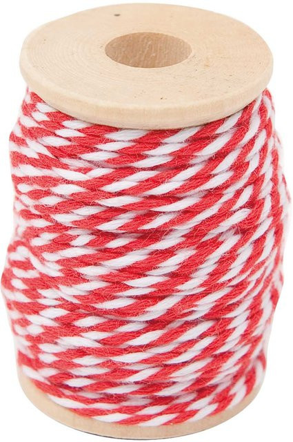 Rico Design Paper Poetry Baumwollgarn rot-weiß 15m - Bild 1