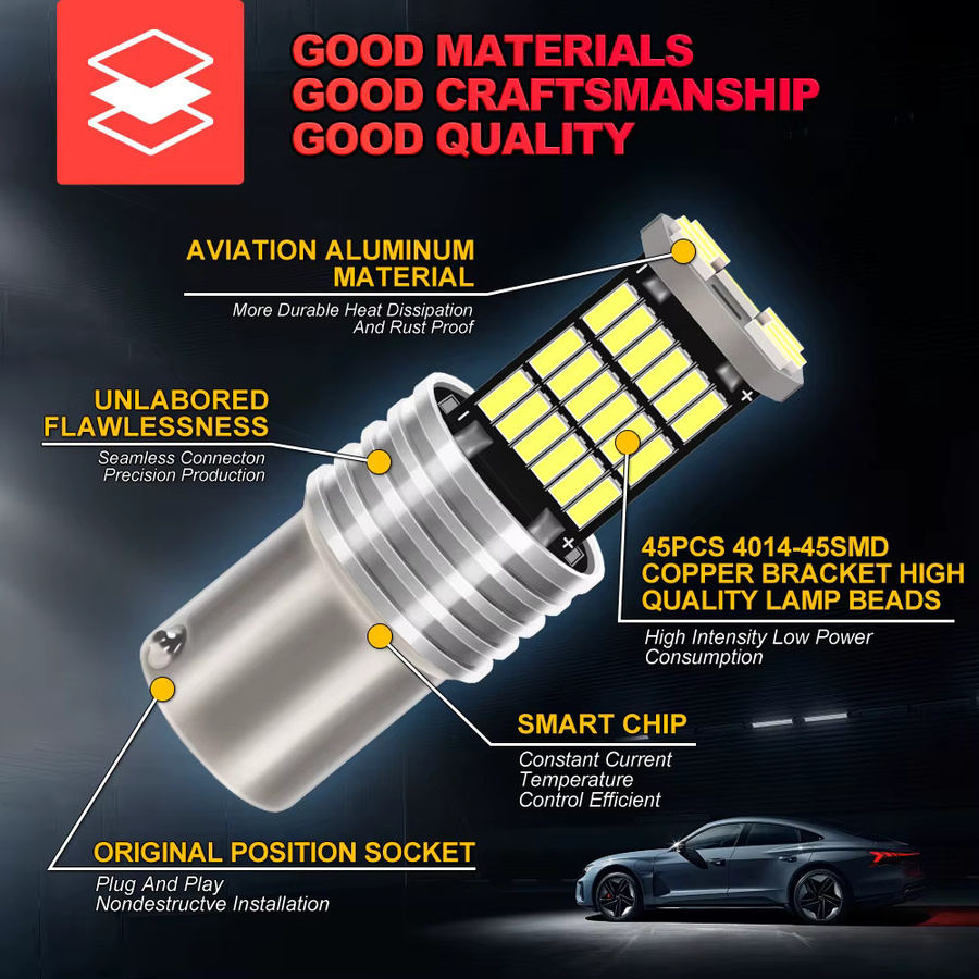 ChicYoo 2er Set BA15S P21W LED Autolampen 6000K Weiß für Blinker, Bremse und Rückwärtsgang passend für BMW 3er E46 (1998.09-2005.02) - Bild 3