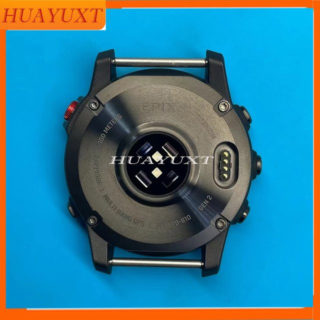 HUAYUXT Ersatzgehäuse für Garmin Epix Smart Sports Watch 47mm mit Knöpfen, Schwarz - Bild 1