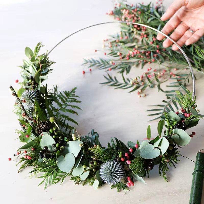 YONGSNOW Metall Blumenkranz Ring in Gold für Hochzeitsdekoration und DIY Traumfänger, Durchmesser: 10-40 cm - Bild 2