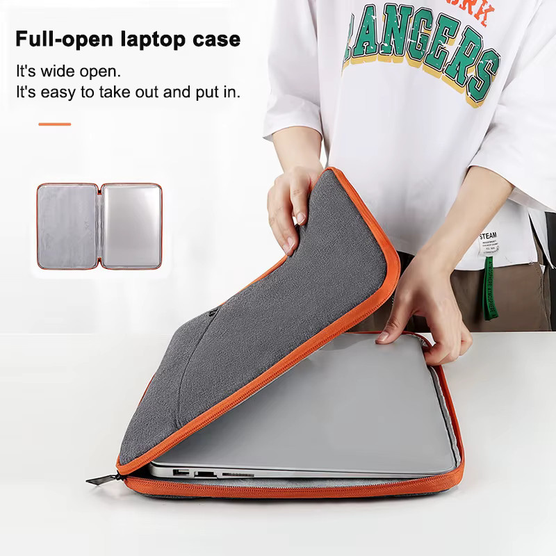 KOJESHUN Laptop-Hülle stoßfeste Notebook-Tasche für MacBook, HP und Dell in Schwarz und Grau - Bild 2