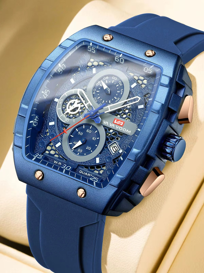 VA VA VOOM Armbanduhr, Quarz, Silikon, Blau, Herren - Bild 4