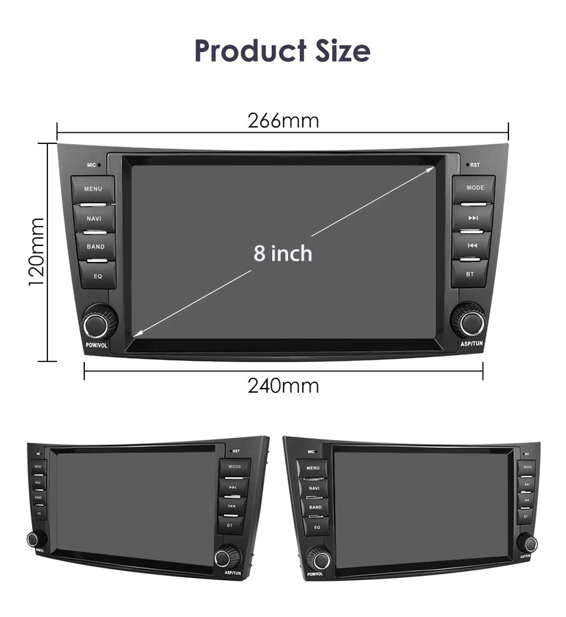 OSSURET Android Autoradio mit 4G, Carplay und GPS für Mercedes Benz E-Klasse W211, CLS, CLK, G-Klasse, Farbe: Schwarz - Bild 3