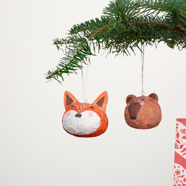 Weihnachtshänger Fuchs von BLUME2000 aus recycelter Baumwolle - Bild 1