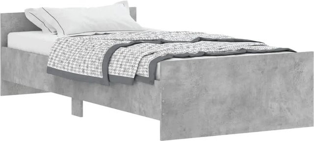 vidaXL Bettgestell aus Holzwerkstoff und Kiefernholz in Betongrau, B/T/H: 90 x 200 cm - Bild 1