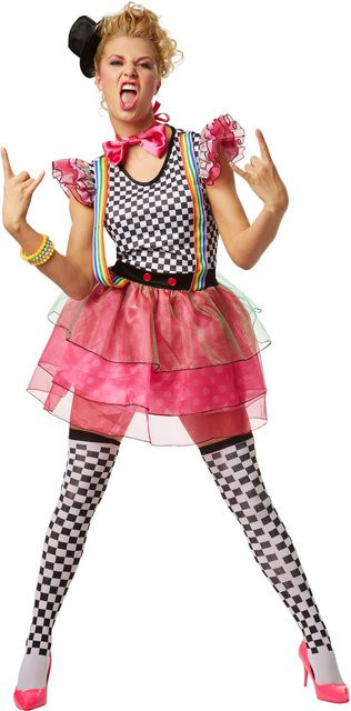 tectake Frauenkostüm Neon Clown, Bunt / Mehrfarbig, Textil - Bild 1