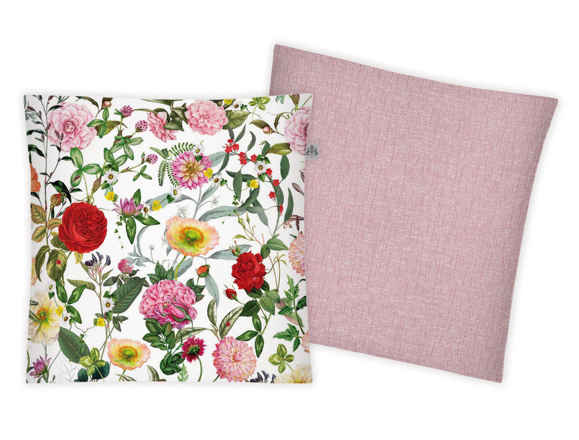 Irisette Dekokissen Wendekissen mit floralem Blumenmuster in Rosa, B/B/H: 45 x 45 x 2 cm - Bild 1