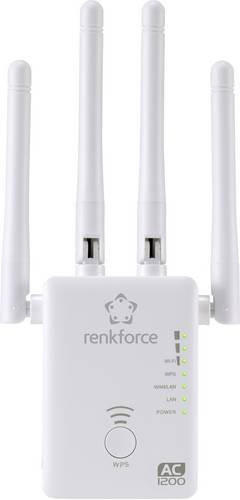 Renkforce Dualband AC1200 WLAN Repeater und Router in Weiß mit Ethernet/LAN und WiFi 5 - Bild 1