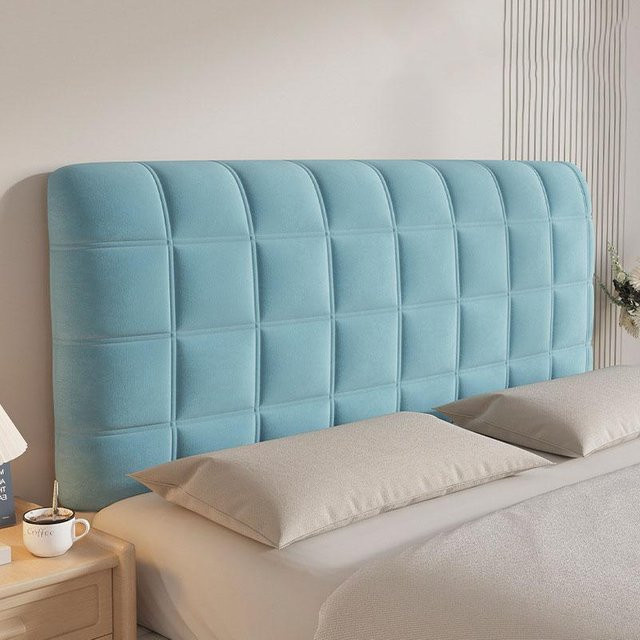 Waschbarer Samt Bettkopfteilbezug von Cozy Haven in Hellblau, Breite: 150 cm - Bild 1