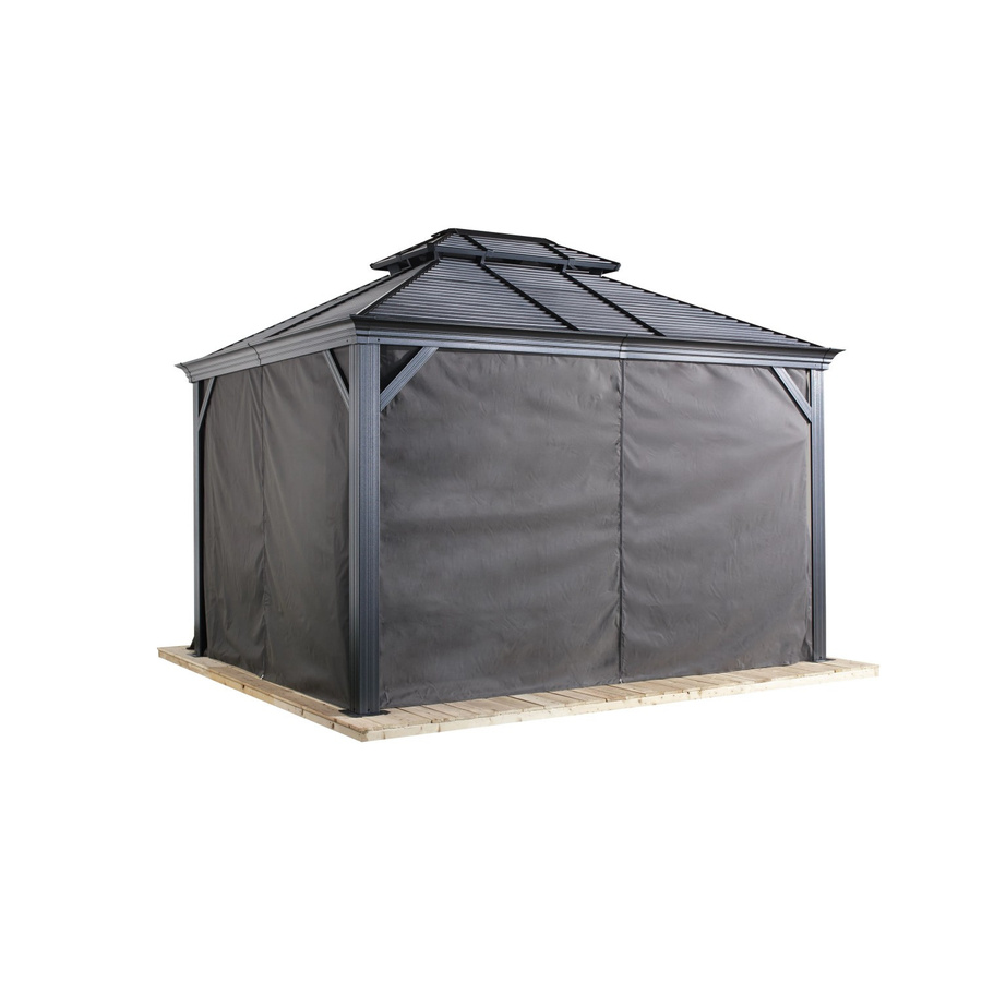Sojag Vorhang-Set für Aluminium Pavillon Mykonos/Messina, Dunkelgrau, Polyester, Breite: 299 cm, Höhe: 288 cm - Bild 2