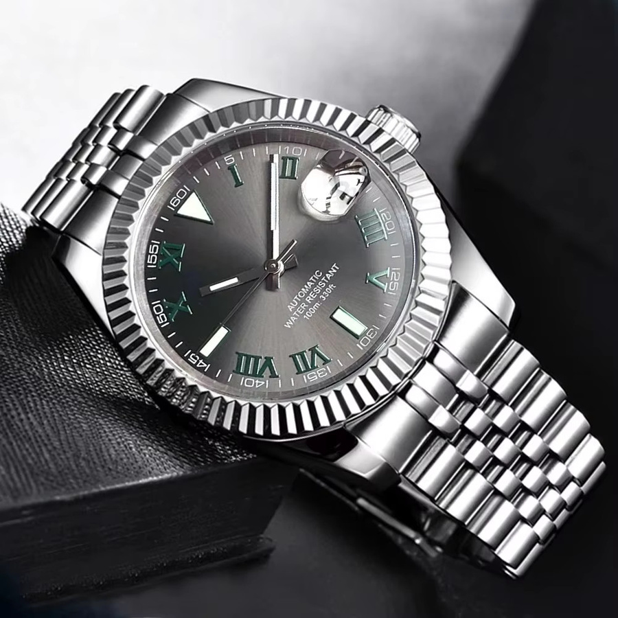 Tandorio Armbanduhr, Edelstahl, Silber, Saphirglas, 36 mm, Herren - Bild 2