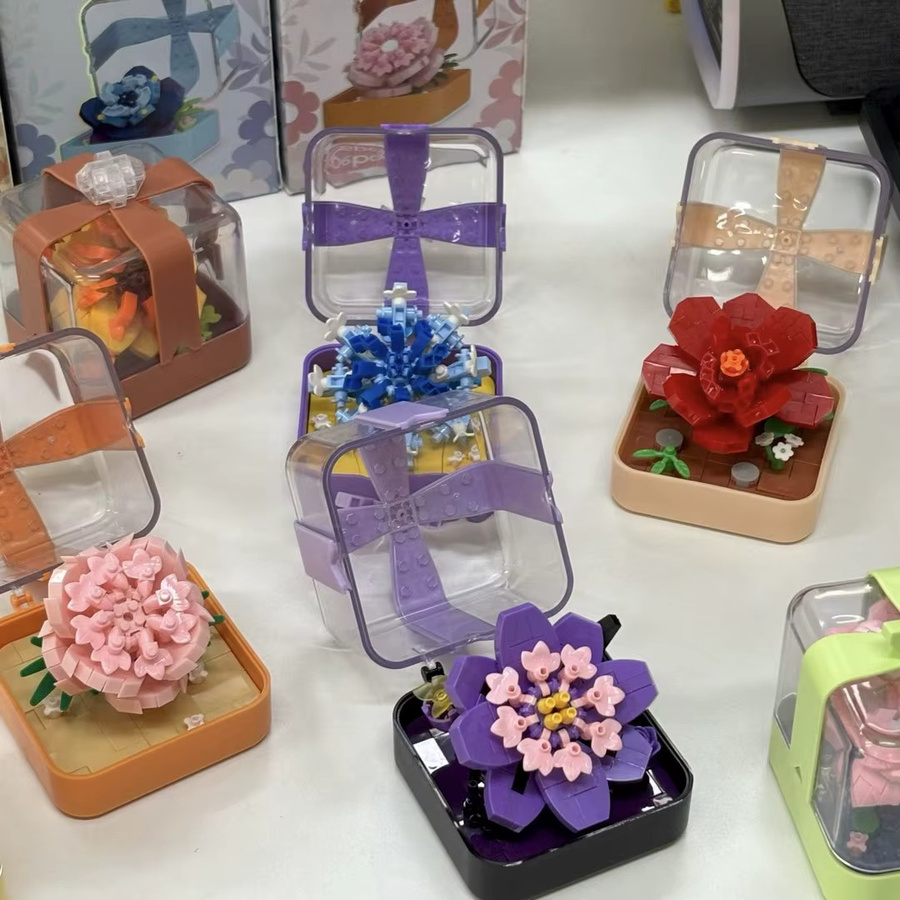 3D-Blumen-Patchwork-Ringbox, DIY-Puzzle-Bausteinset, Natur, Bunt / Mehrfarbig - Bild 3