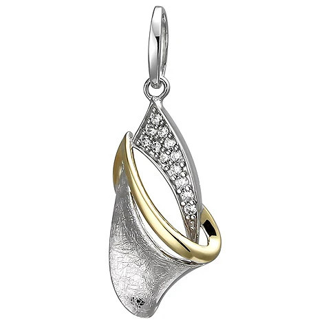 Colfem Anhänger 925 Silber bicolor vergoldet, eismatt, 12 Zirkonia, Unisex - Bild 1