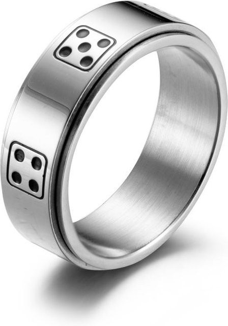 YIRAN Würfelring Edelstahl, grau, Unisex - Bild 1