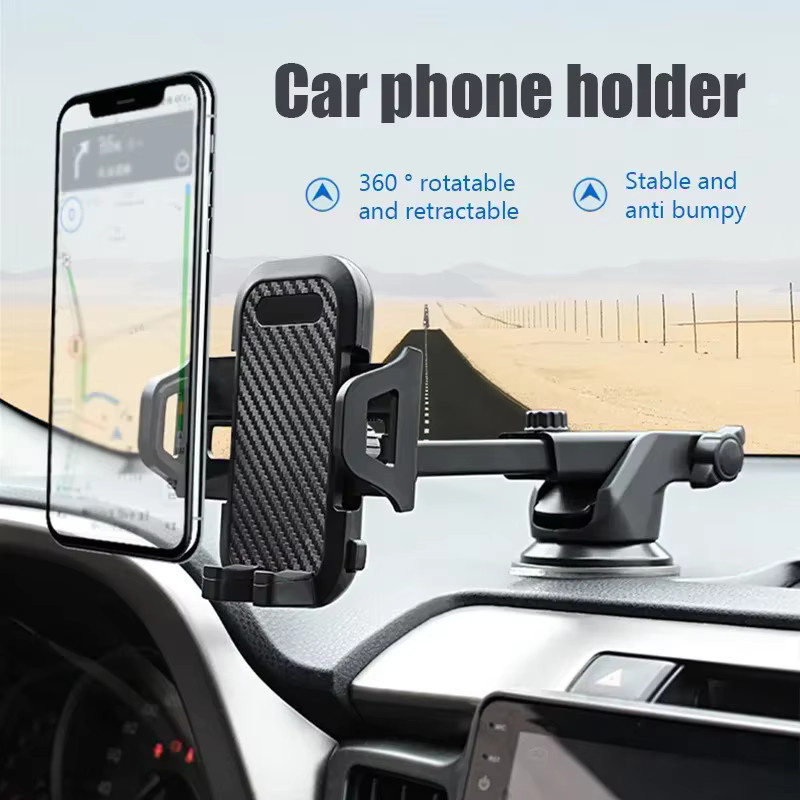 Universalauto 360 Grad drehbare Handyhalterung mit Saugnapf und einziehbarem Arm in Schwarz für iPhone 13, 12 Pro Max und Xiaomi - Bild 2