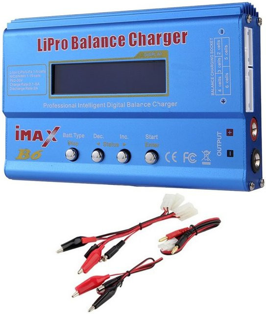 SODIAL Digitales Ladegerät für IMAX B6 80W mit Tamiya-Kabel für LiPo, NiMH, Li-Ni-Cd Akkus in Blau - Bild 1