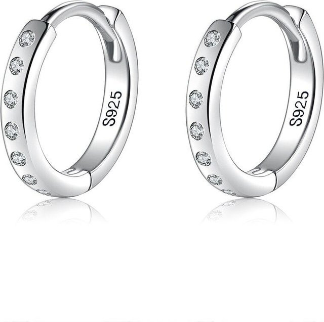 Creolen 925 Silber, Zirkonia, Damen - Bild 1