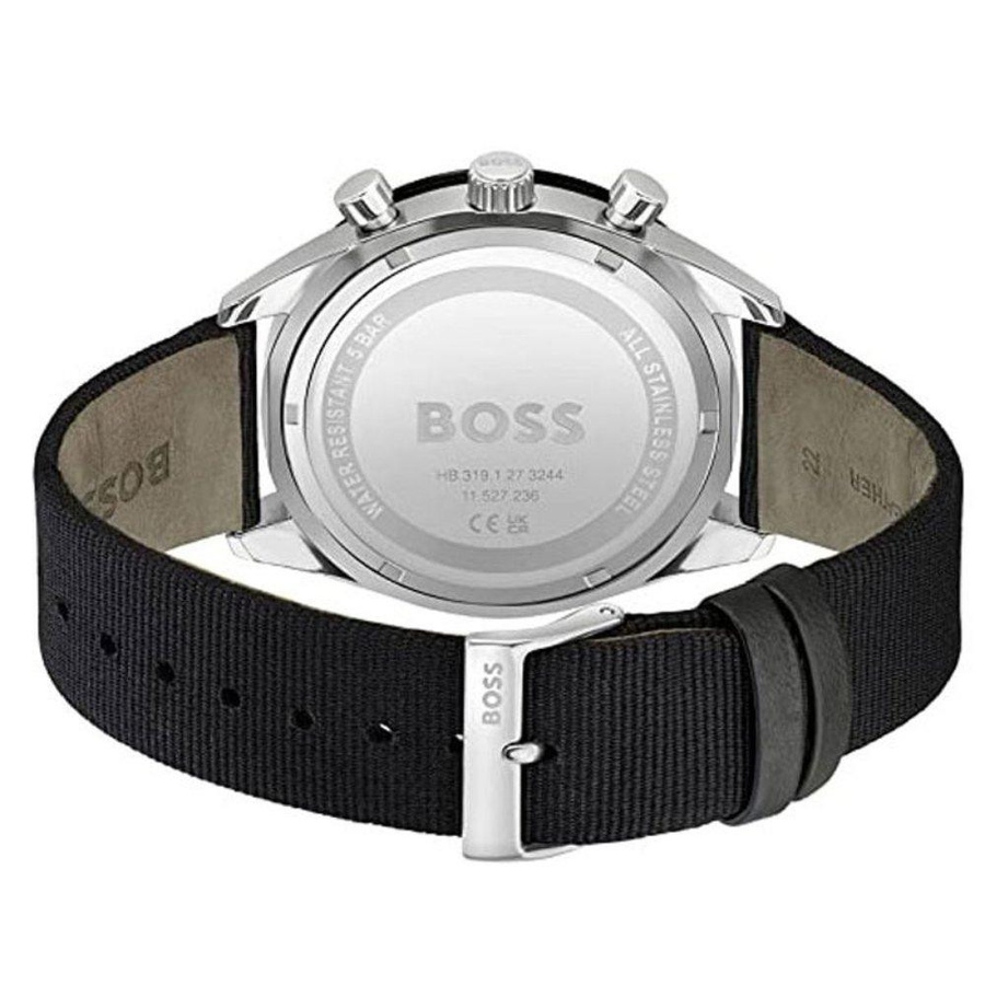 BOSS Chronograph, Quarz, Edelstahl, Leder, Grün, 44 mm, Herren - Bild 3