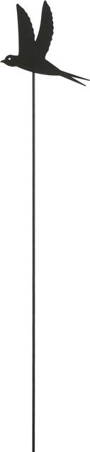 Mica Decorations Gartenstecker Schwalbe Schwarz Metall B/T/H: 16 x 0,5 x 85 cm - Bild 1