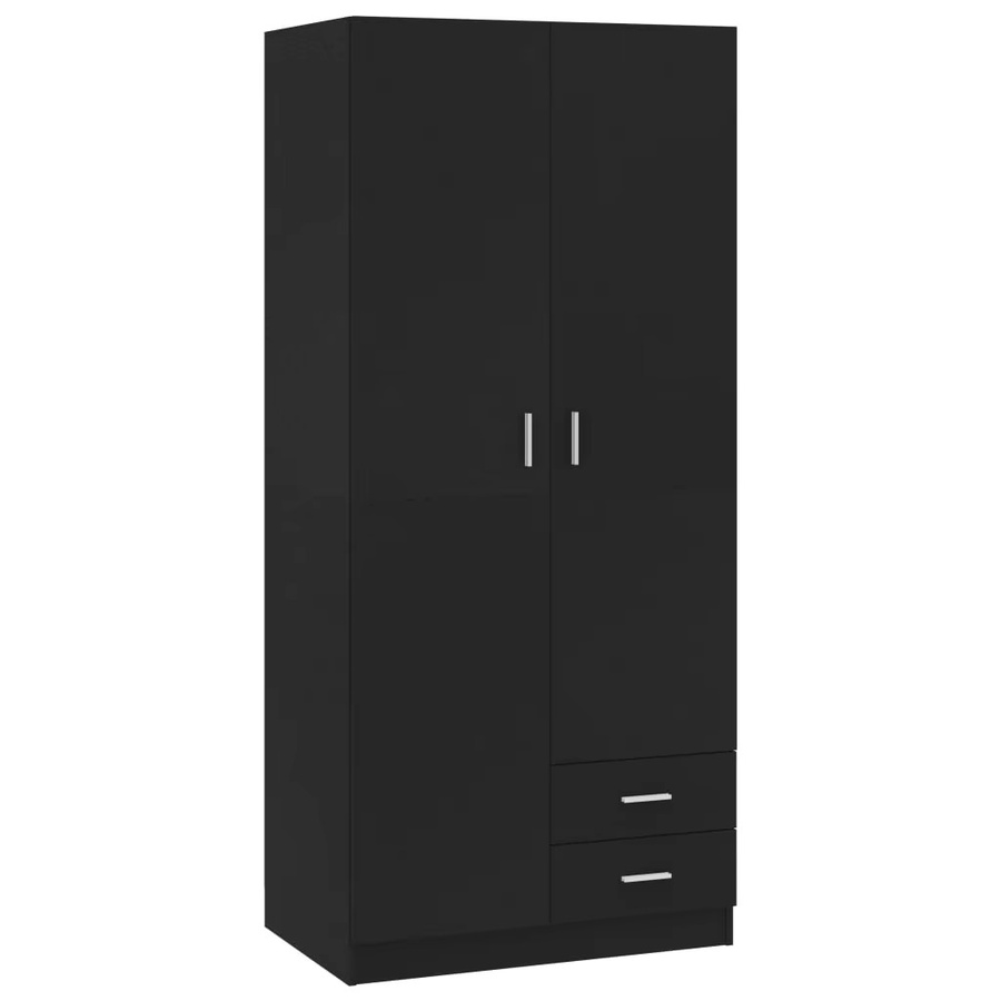 VIDAXL Kleiderschrank modern in Schwarz und Lila mit Türen und Schubladen, B/T/H: 80 x 52 x 180 cm - Bild 2