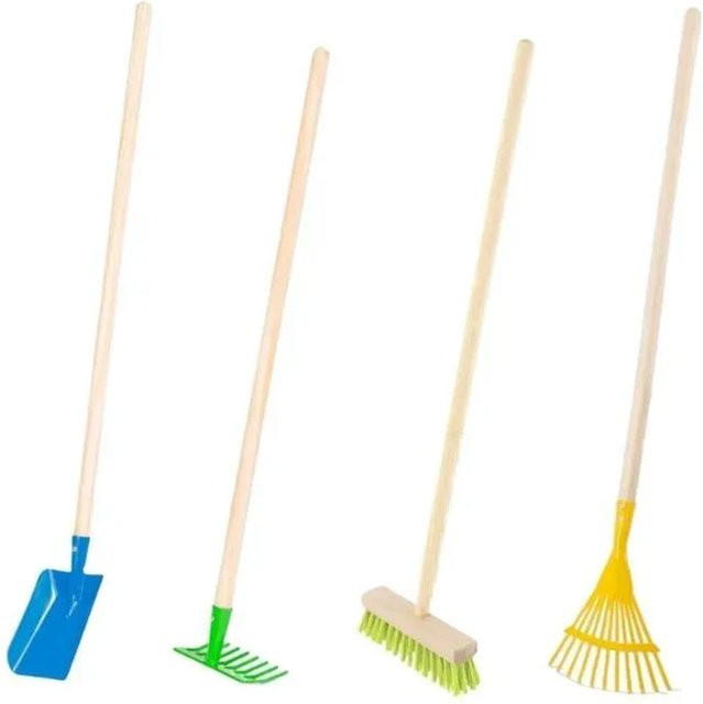 Galaflor Gartenset für Kinder mit 4 Gartengeräten aus Metall und Buchenholz in Multicolor - Bild 1