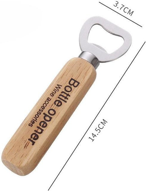 Kreativer Flaschenöffner aus Edelstahl und Holz in Beige von Yiran Furniture - Bild 1