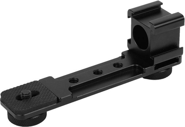 DIYelecs Triple Hot Shoe Mount Lichthalterung aus Aluminiumlegierung als Verlängerungsstange für Gimbal, Kamera und Telefon in Schwarz - Bild 1