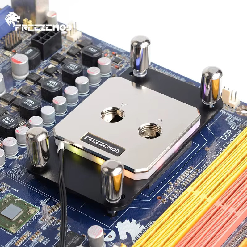 FREEZEMOD Vollmetall-CPU-Wasserblock für AMD AM5 und Intel 1700 mit Aurora 5 V ARGB SYNC in Silber, Breite: 6 cm, Breite: 6 cm - Bild 3